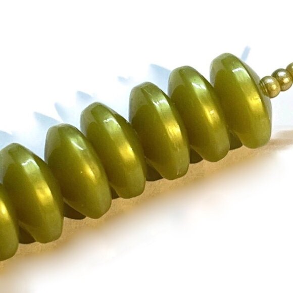 As Low As $2 Linden Green Luminescent Lucite Disc Beads10mm x 5mm (15) - Picture 2 of 5